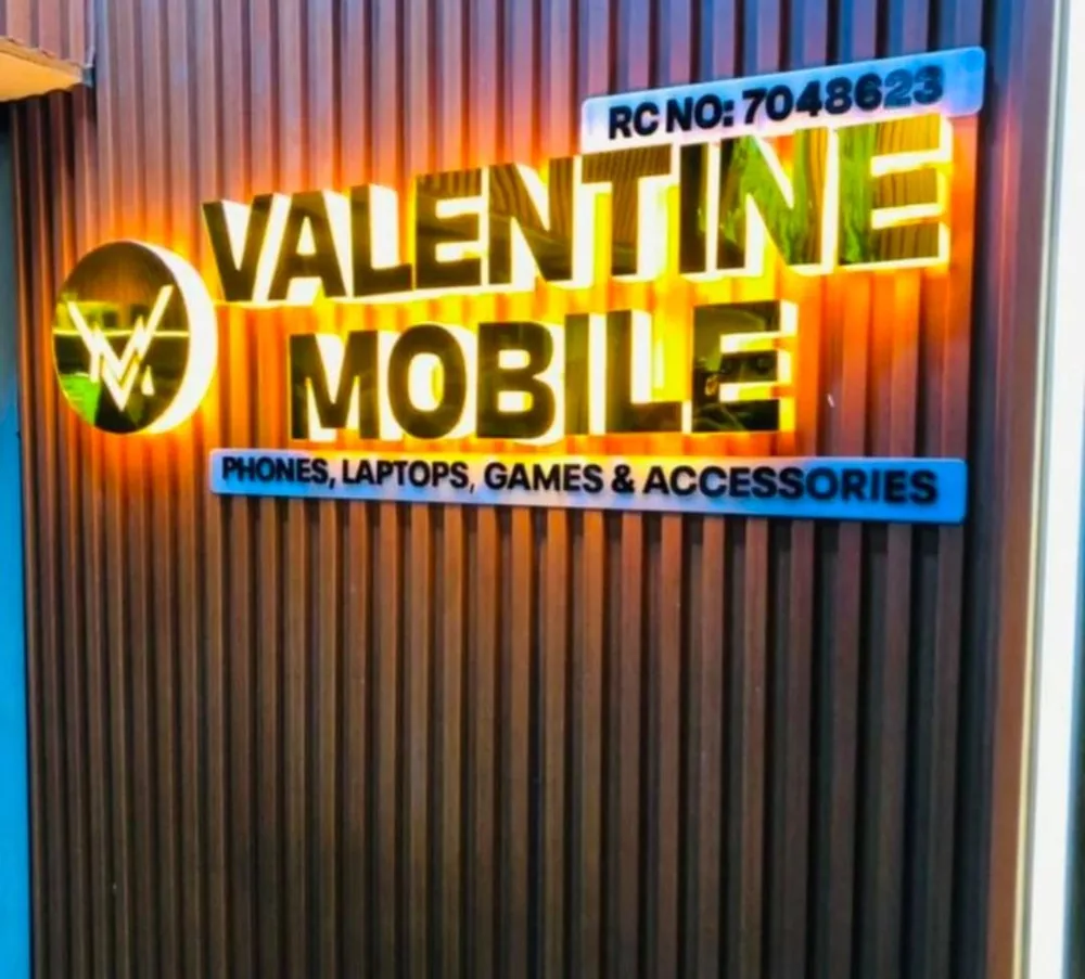 Backlit 3D letters glow sign board for a mobile phone shop