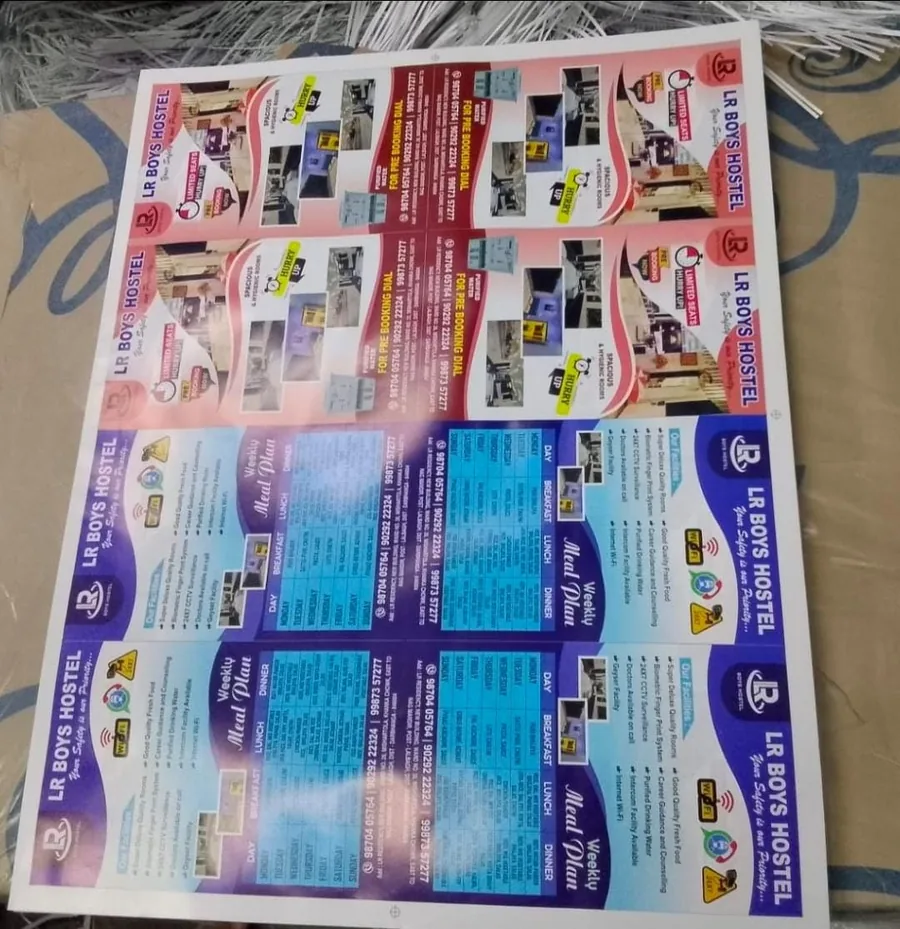 Sheet of printed handbills and pamphlets for a hostel